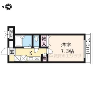 ミーティス衣笠【2階】の間取り