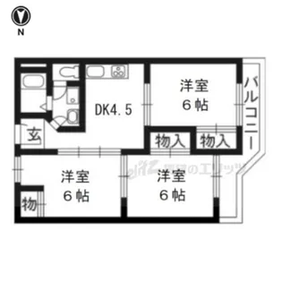 コーポラス大洋向島【3-E号室】の間取り