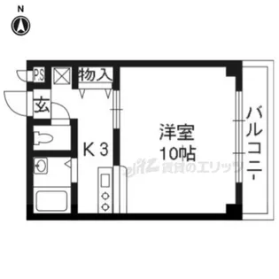 ベルメール北大路【201号室】の間取り