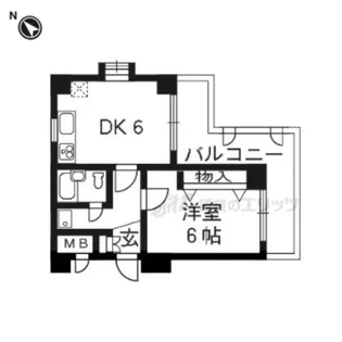 ライオンズマンション北大路【3階】の間取り