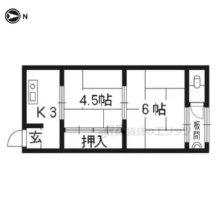 第1青山荘【202号室】の間取り