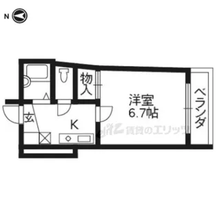 パープルゲート【101号室】の間取り
