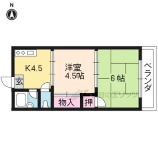 シャトー紫竹【201号室】の間取り