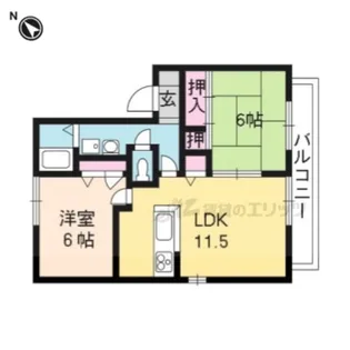 CLAIR嵯峨【205号室】の間取り