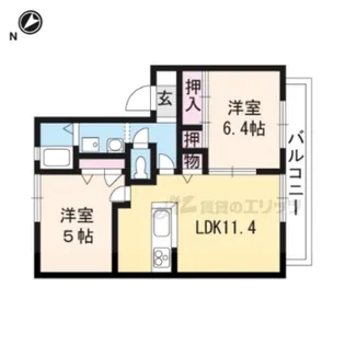CLAIR嵯峨【207号室】の間取り