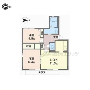 CLAIR嵯峨【1階】の間取り