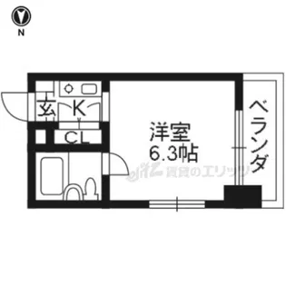レジデンス浅野【4階】の間取り