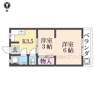 マンション山科【A3-6号室】の間取り