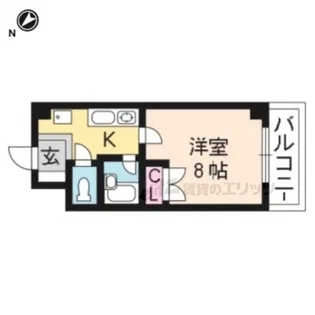 スタジオビジュ【206号室】の間取り