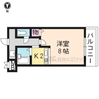 アパートメント宝ヶ池【108号室】の間取り