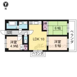 シベール勧修寺【208号室】の間取り