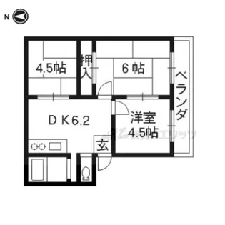 コーポセラヴィC棟【202号室】の間取り