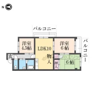 ヌーベル上花山【3階】の間取り