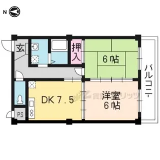 ハイツアムール【1階】の間取り