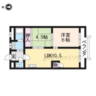 御陵レジデンス【105号室】の間取り