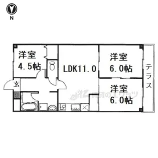 シャンポール蜂の壷【505号室】の間取り