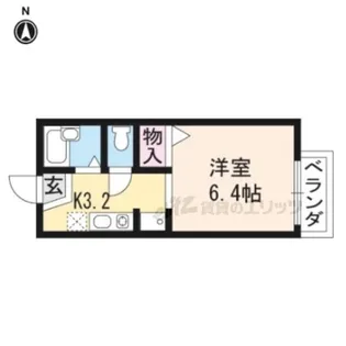 クローバーハウス御陵【106号室】の間取り