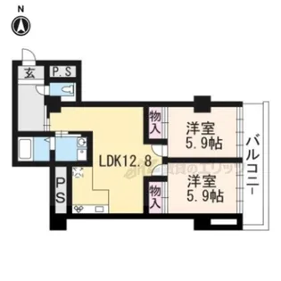 グランディール堤【202号室】の間取り