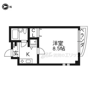 下鴨アイビーハウス【305号室】の間取り