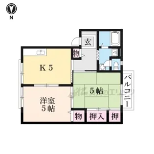北ウィング・南ウィング【S202号室】の間取り