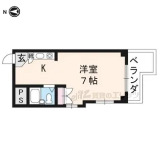 アメリカンハウス二条【107号室】の間取り