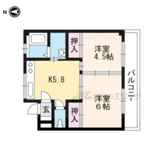 睦コーポ【203号室】の間取り