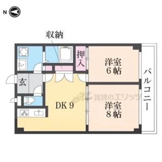 グリーンヴィレッジ吉田【402号室】の間取り