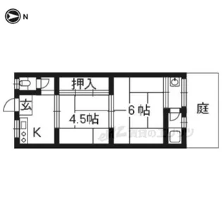コーポ登【1-2号室】の間取り