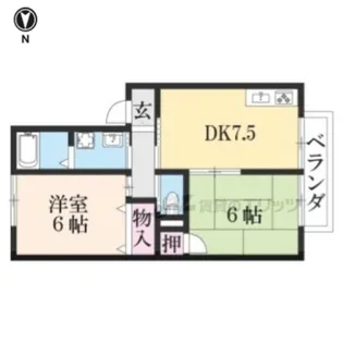 ハイカムール音羽【203号室】の間取り