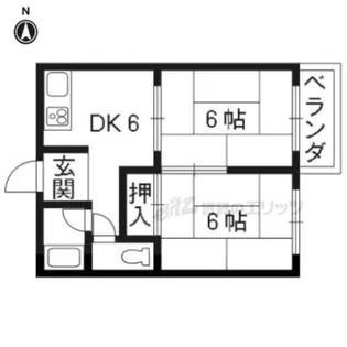ドミール厨子奥【A202号室】の間取り