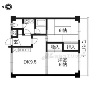 2LDKの間取り画像