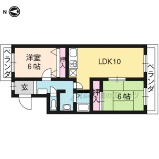 グリーンヒル黄檗【302号室】の間取り