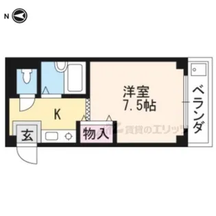 マンションシングル【205号室】の間取り
