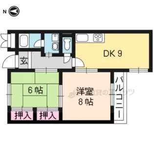 木幡グリーンハイツ【103号室】の間取り