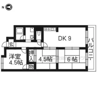 嵯峨野ロイヤルハイツ【302号室】の間取り