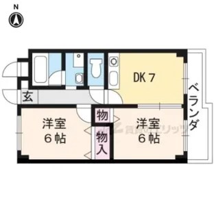 クオーレ名木【202号室】の間取り