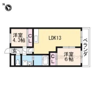 ヒルズ・シンメイ【306号室】の間取り