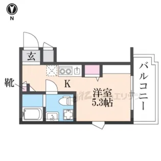 DETOM?1西陣聚楽【301号室】の間取り