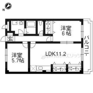CASA岡田【303号室】の間取り