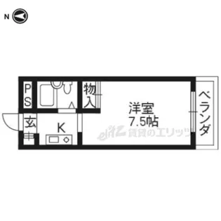 メルディアキューブ観月橋【1階】の間取り