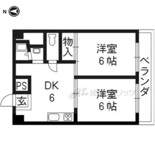 メルディアキューブ観月橋【407号室】の間取り