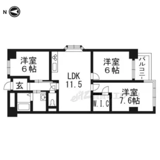 イヌイ星の子ハイツ【407号室】の間取り