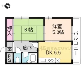 アンジェ北壺井【201号室】の間取り
