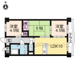 アネーロ長岡京【303号室】の間取り