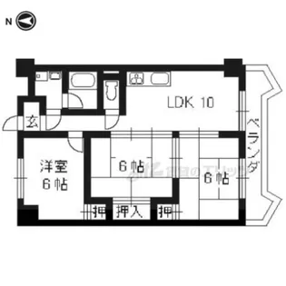 キャッスルササイ【203号室】の間取り