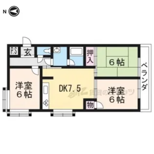 キャッスルササイ【205号室】の間取り