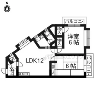 ディアパレス向日【202号室】の間取り