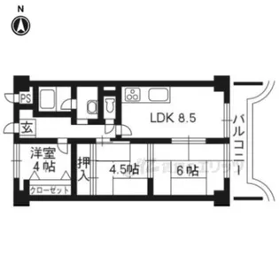 エトワール長岡京【302号室】の間取り