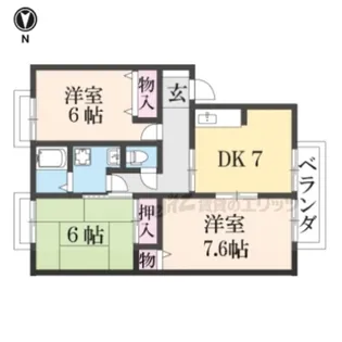 ヴィレッジ海印A棟【202号室】の間取り