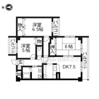 カサ・デ・高ノ手【7階】の間取り